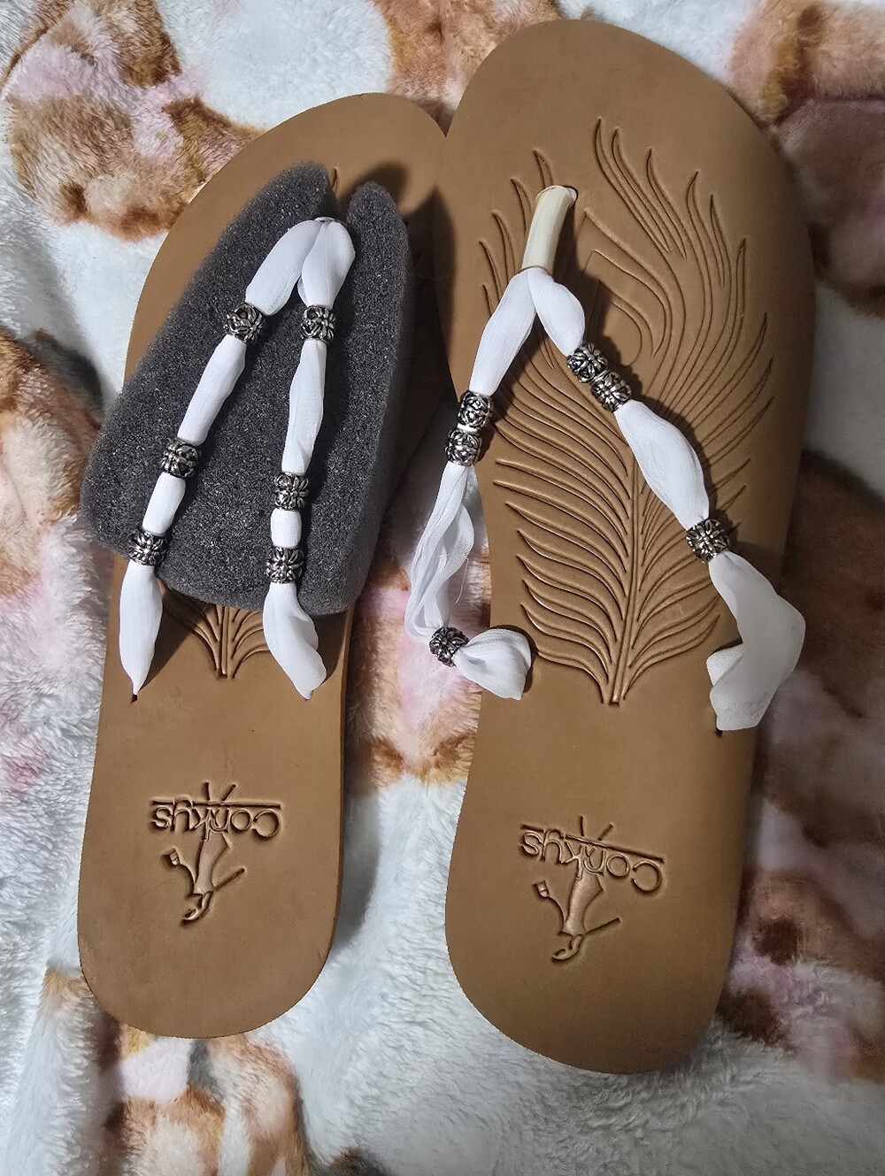 Women's White Corkys Flip Flops